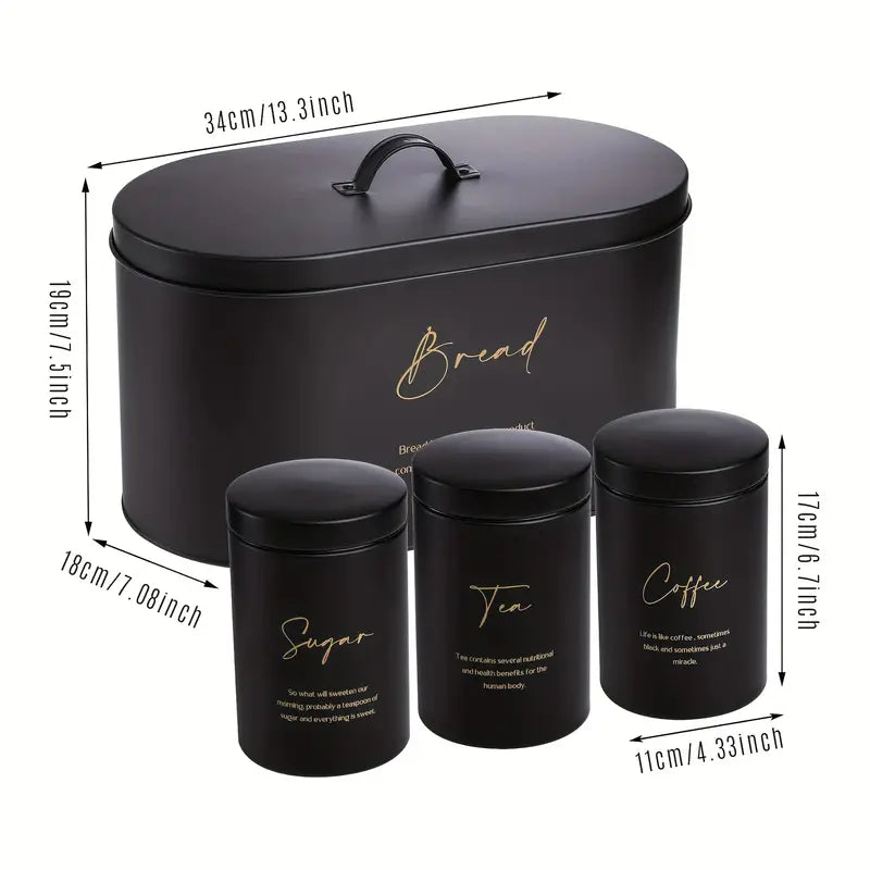 SET OF 4 KITCHEN COUNTERTOP BREADBOX