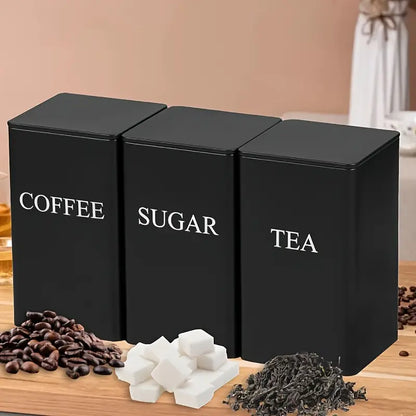 3 PC METAL KITCHEN CANISTER