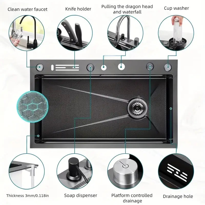 WATERFALL SINK SINGLE BOWL