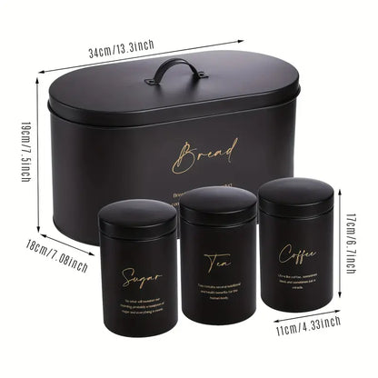 SET OF 4 KITCHEN COUNTERTOP BREADBOX