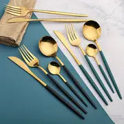 16PC BLACK STAINLESS STEEL CUTLERY