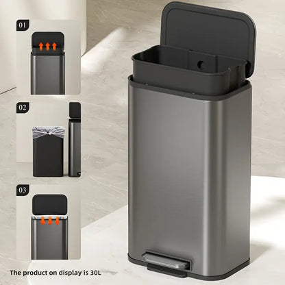 30L STAINLEES STEEL TRASH CAN